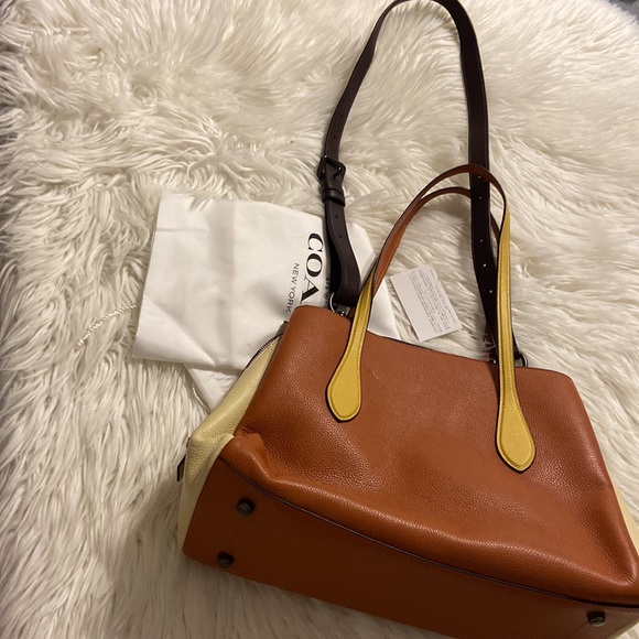 Coach 89086 Colorblock Lora Carryall Large Satchel Handbag perfect fall colors - Picture 11 of 17